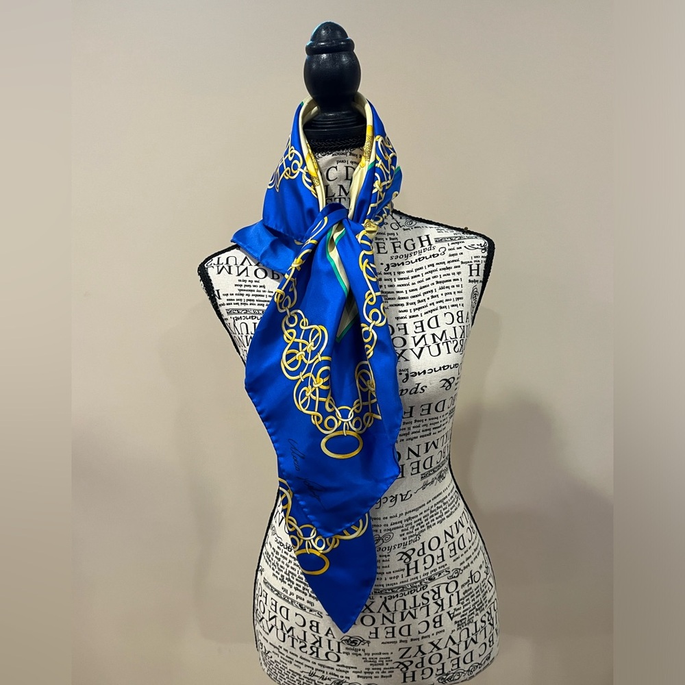 Marco Valenza Italy Perfume Bottle Vintage Scarf